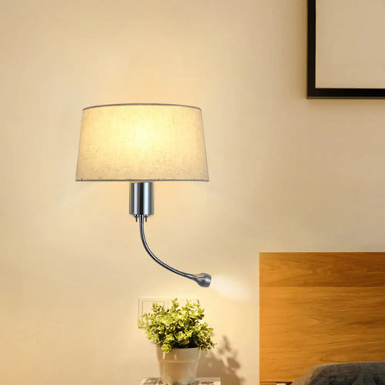 Modern Flush Wall Sconce With Half-Empire Shade - 1 Head Bedroom Spotlight Lamp For Reading