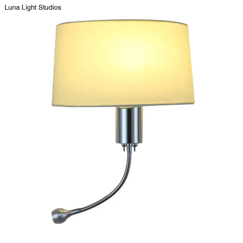 Modern Flush Wall Sconce With Half-Empire Shade - 1 Head Bedroom Spotlight Lamp For Reading