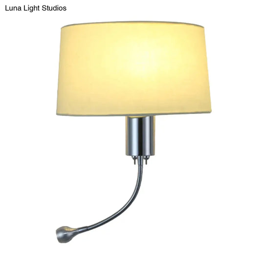 Modern Flush Wall Sconce With Half-Empire Shade - 1 Head Bedroom Spotlight Lamp For Reading