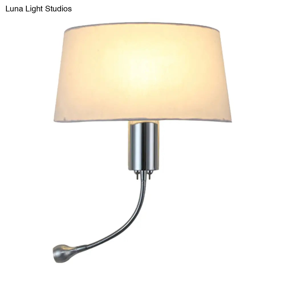 Modern Flush Wall Sconce With Half-Empire Shade - 1 Head Bedroom Spotlight Lamp For Reading