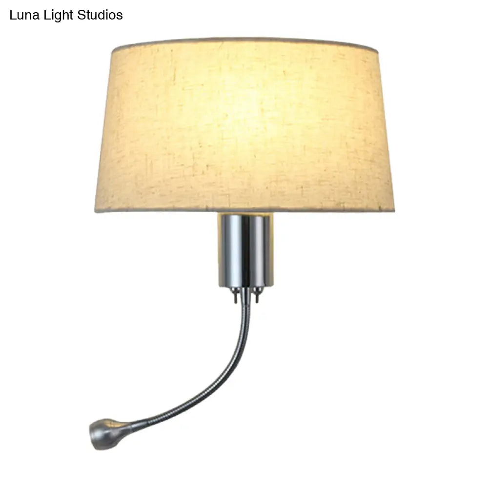 Modern Flush Wall Sconce With Half-Empire Shade - 1 Head Bedroom Spotlight Lamp For Reading