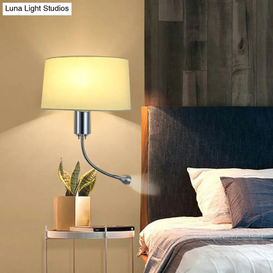 Modern Flush Wall Sconce With Half-Empire Shade - 1 Head Bedroom Spotlight Lamp For Reading