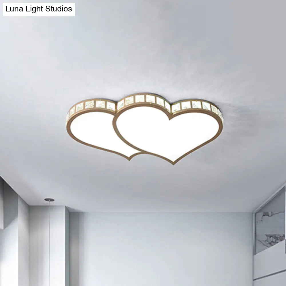 Modern Flushmount Ceiling Light With Crystal Accents And Frosted Diffuser - Black/Gold Led 3 Color
