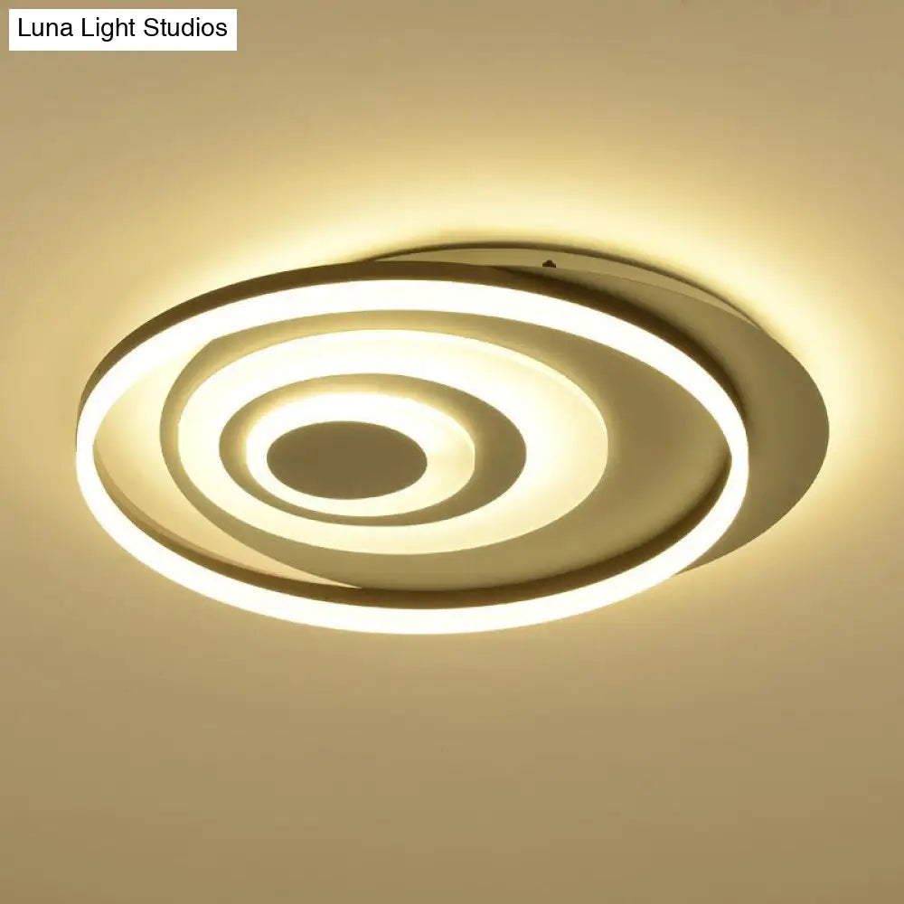 Modern Flushmount Led Ceiling Light In White - Ideal For Living Room