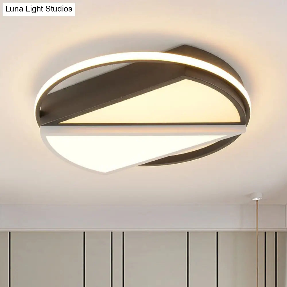 Modern Flushmount Led Ceiling Light In White - Ideal For Living Room