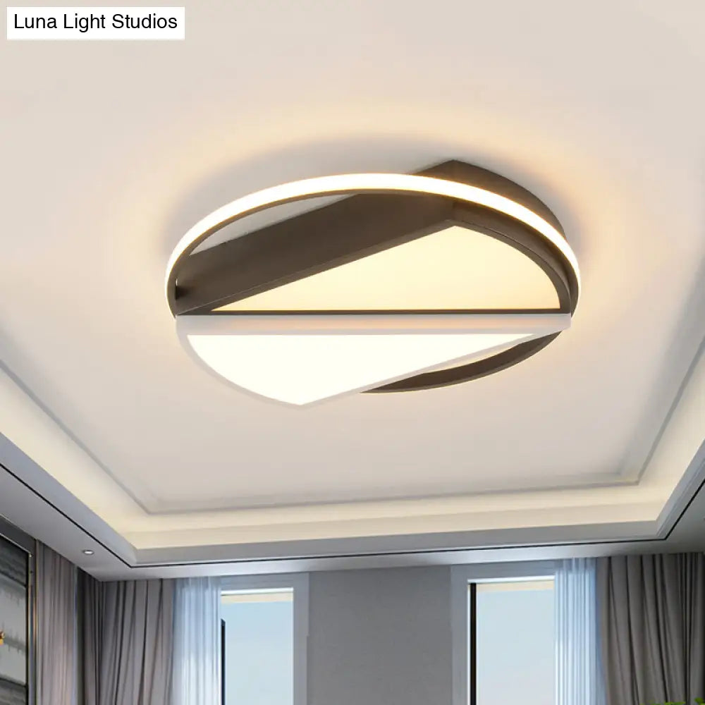Modern Flushmount Led Ceiling Light In White - Ideal For Living Room