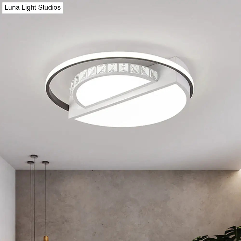 Modern Flushmount Led Ceiling Light In White - Ideal For Living Room