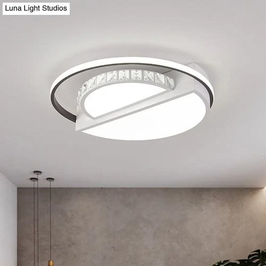 Modern Flushmount Led Ceiling Light In White - Ideal For Living Room