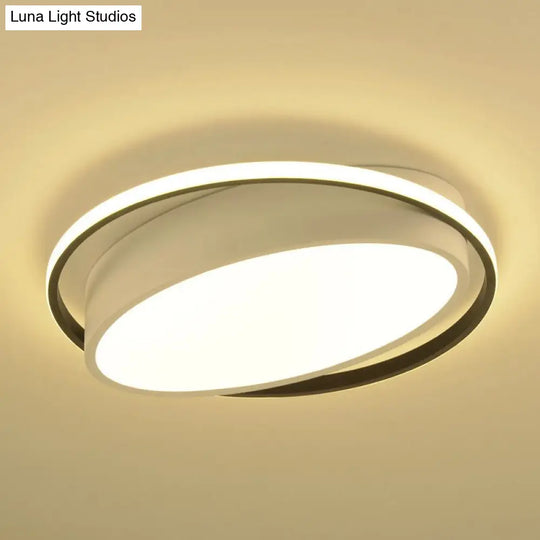 Modern Flushmount Led Ceiling Light In White - Ideal For Living Room