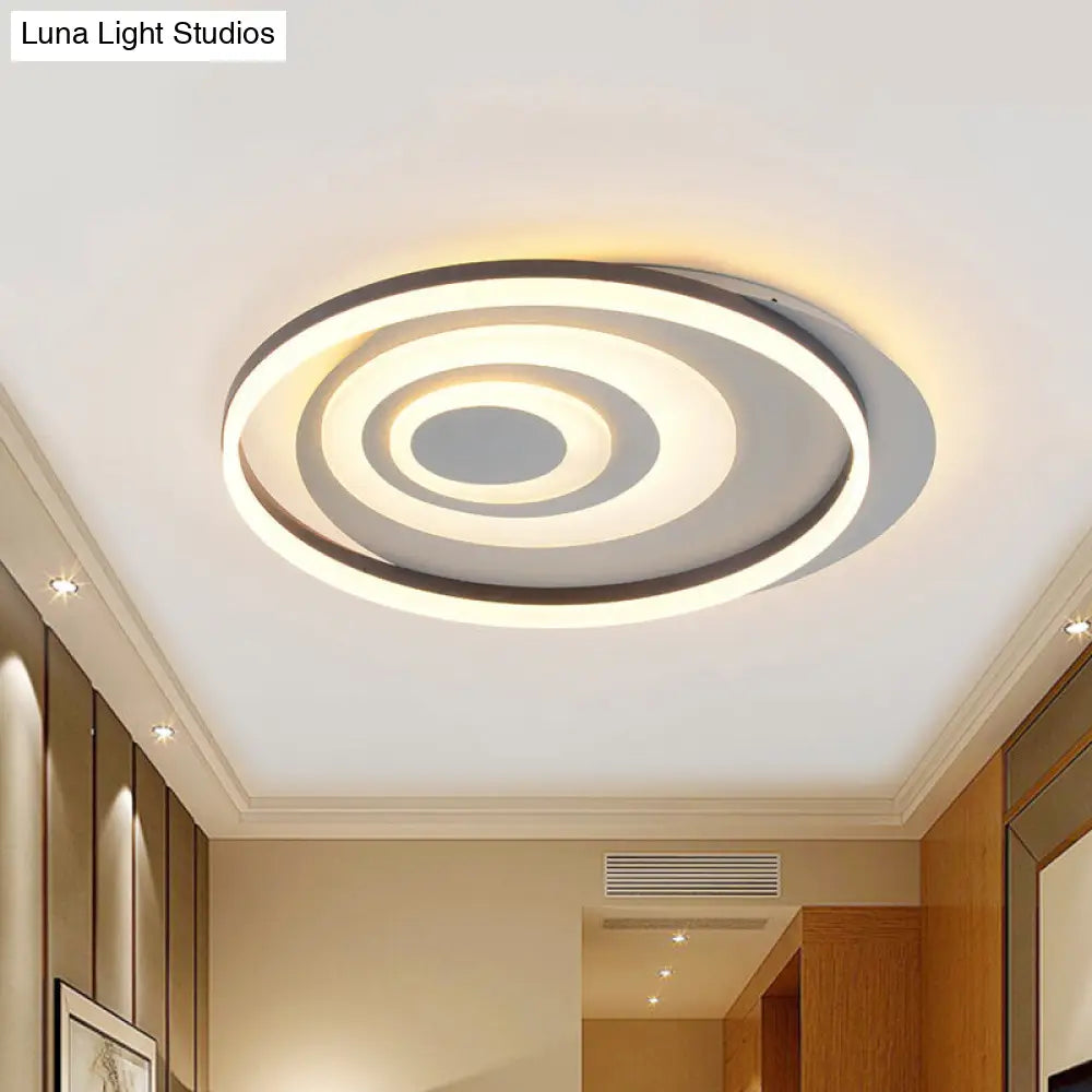 Modern Flushmount Led Ceiling Light In White - Ideal For Living Room