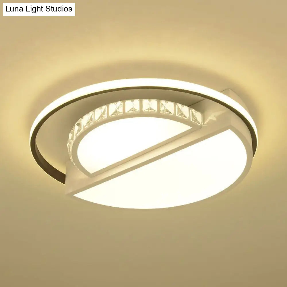 Modern Flushmount Led Ceiling Light In White - Ideal For Living Room