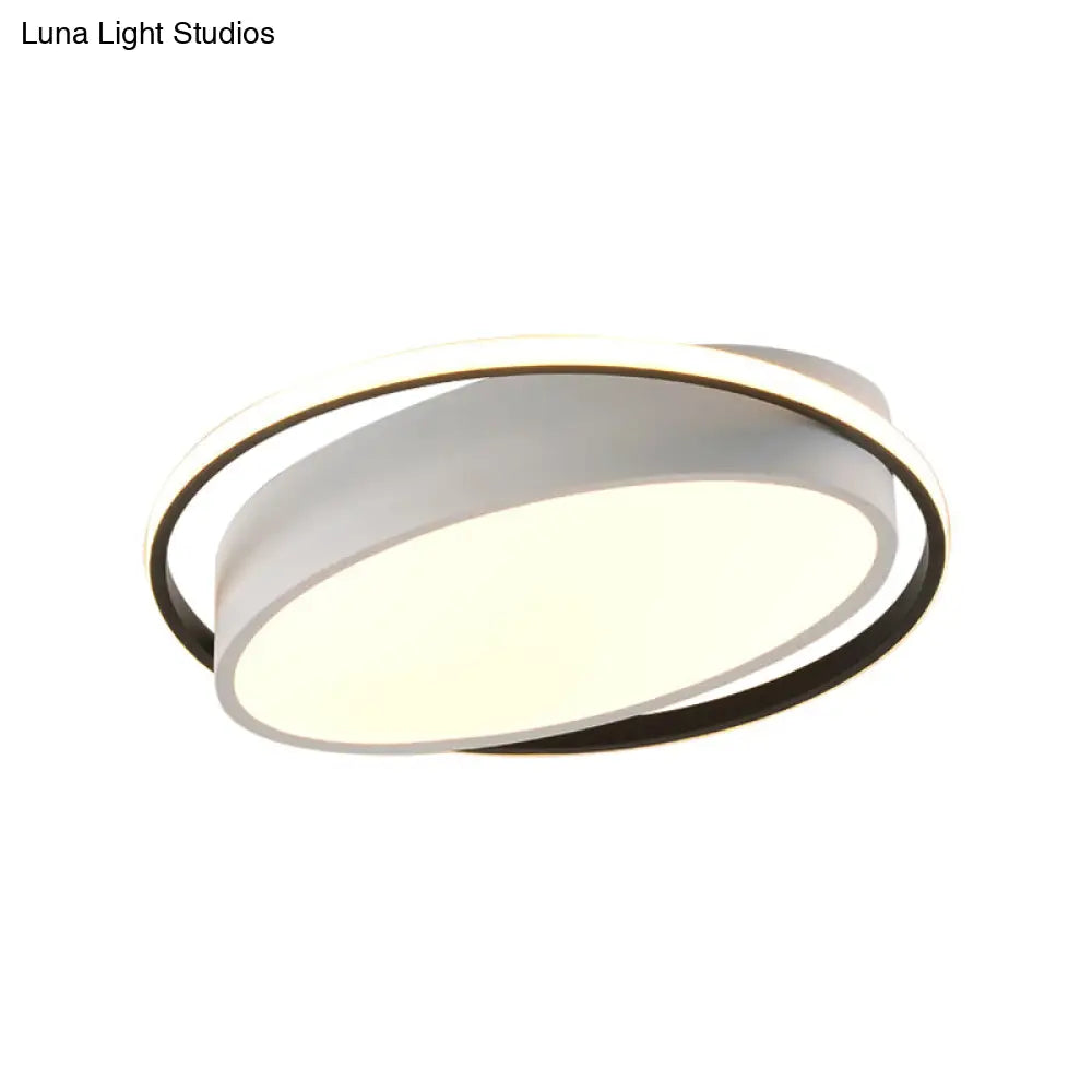 Modern Flushmount Led Ceiling Light In White - Ideal For Living Room