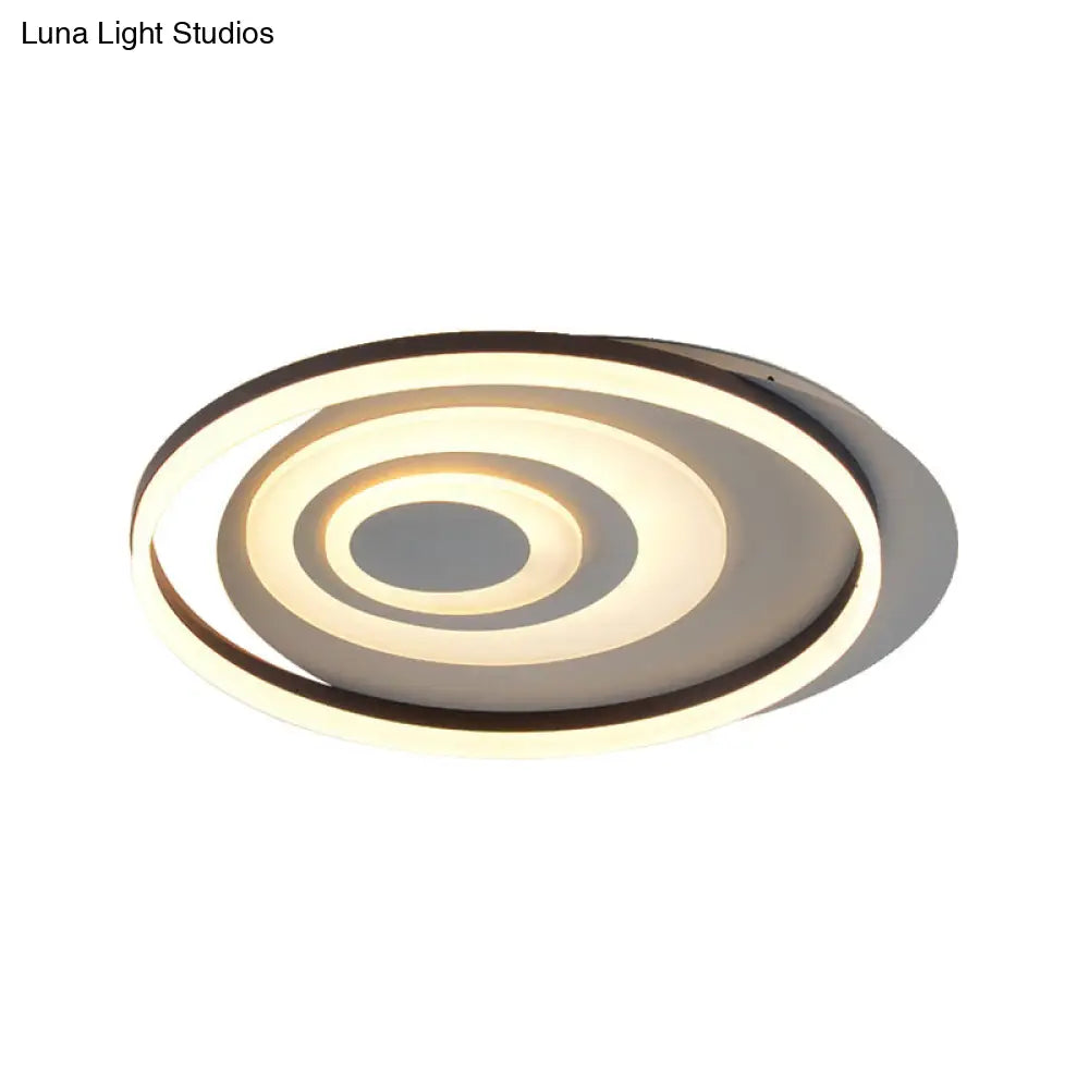 Modern Flushmount Led Ceiling Light In White - Ideal For Living Room