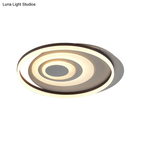 Modern Flushmount Led Ceiling Light In White - Ideal For Living Room