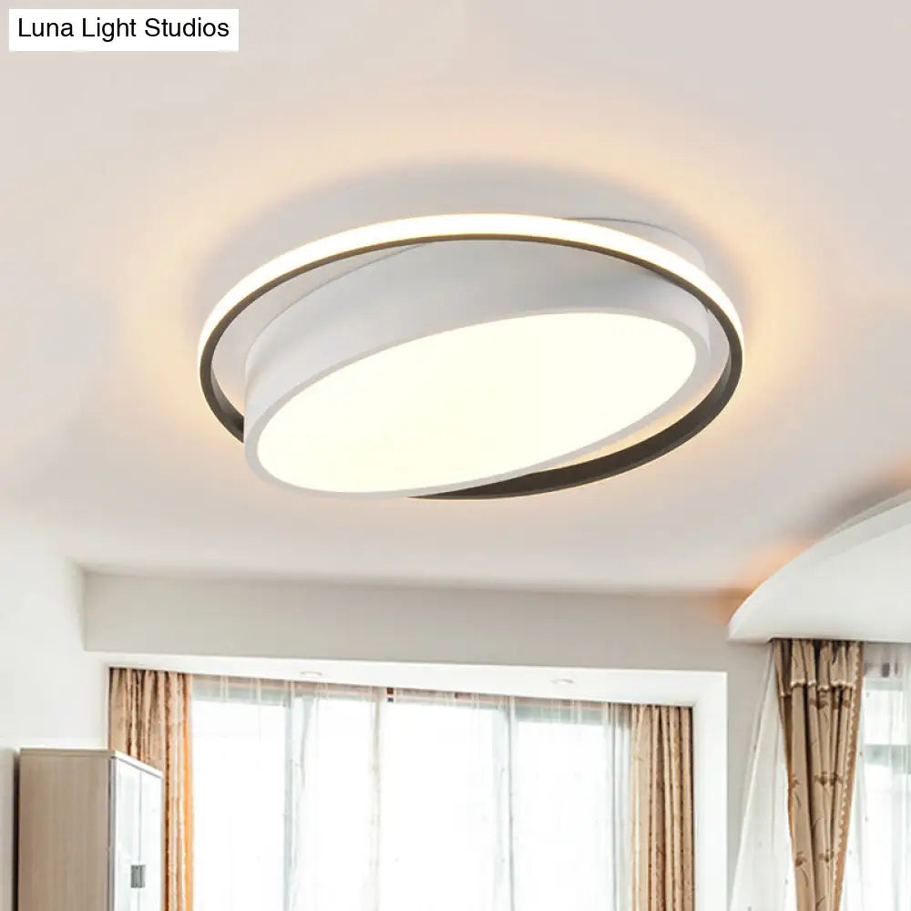 Modern Flushmount Led Ceiling Light In White - Ideal For Living Room