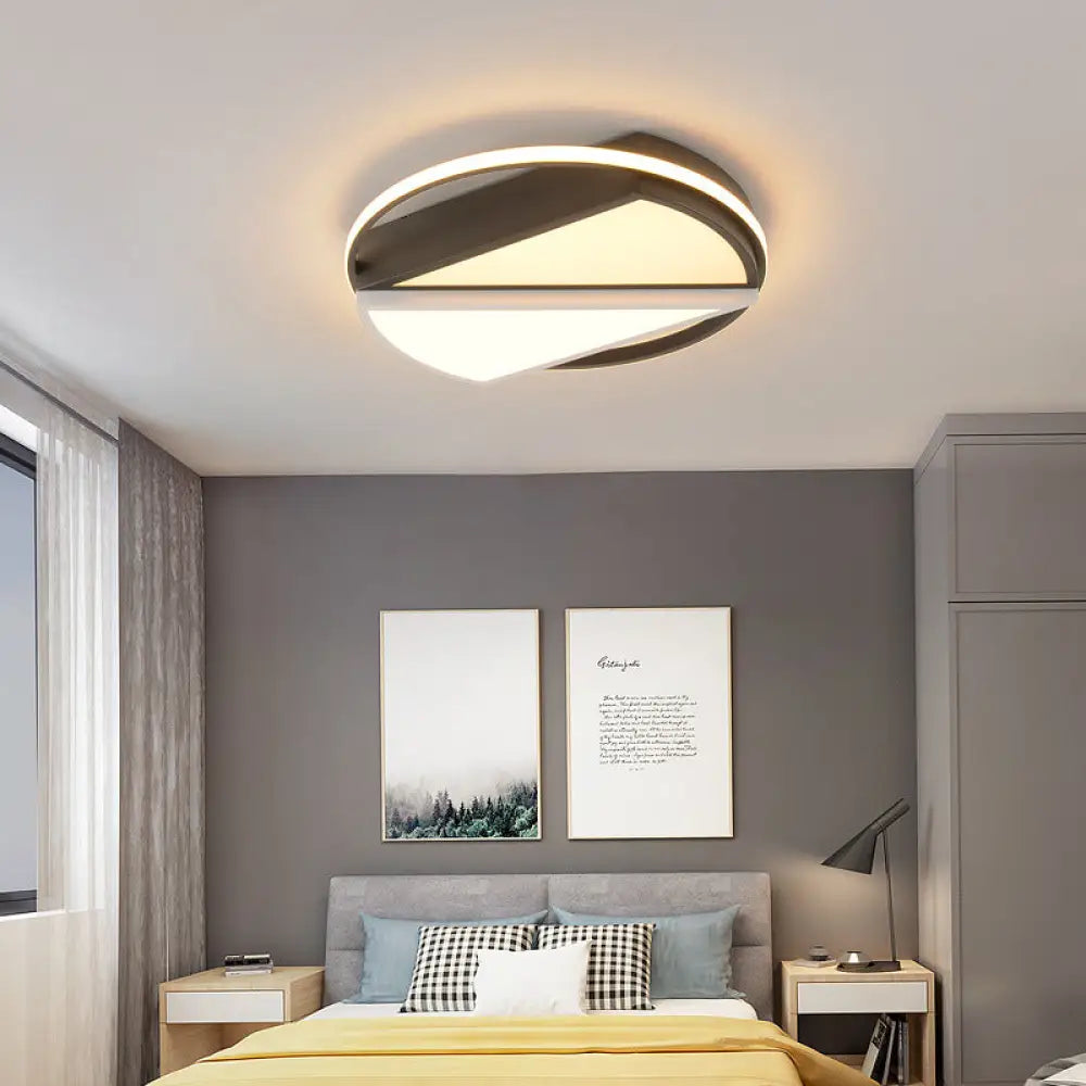 Modern Flushmount Led Ceiling Light In White - Ideal For Living Room / Rectangle