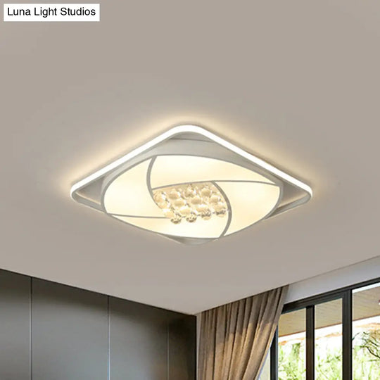Modern Flushmount Led Light With Acrylic And Crystal Accents - Available In 16.5’ 20.5’ Widths