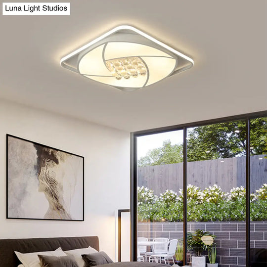 Modern Flushmount Led Light With Acrylic And Crystal Accents - Available In 16.5’ 20.5’ Widths