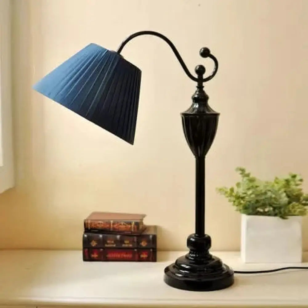 Modern Fold Bucket Study Desk Light For Boys Girls Bedroom Blue