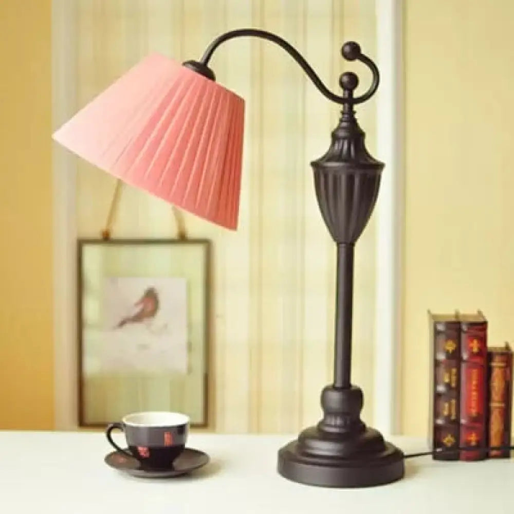 Modern Fold Bucket Study Desk Light For Boys Girls Bedroom Red