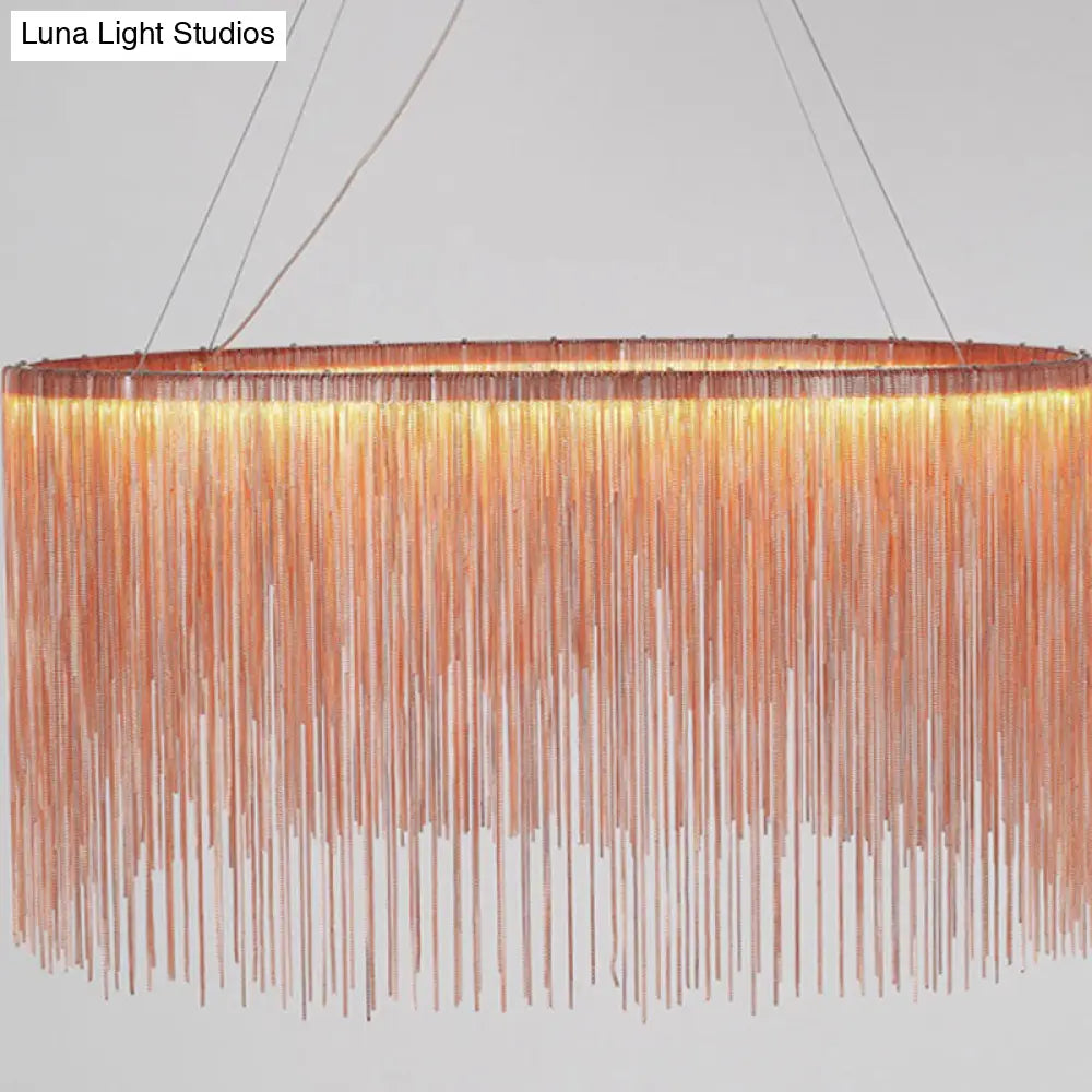 Modern Fringed Round Ceiling Pendant Light For Living Room