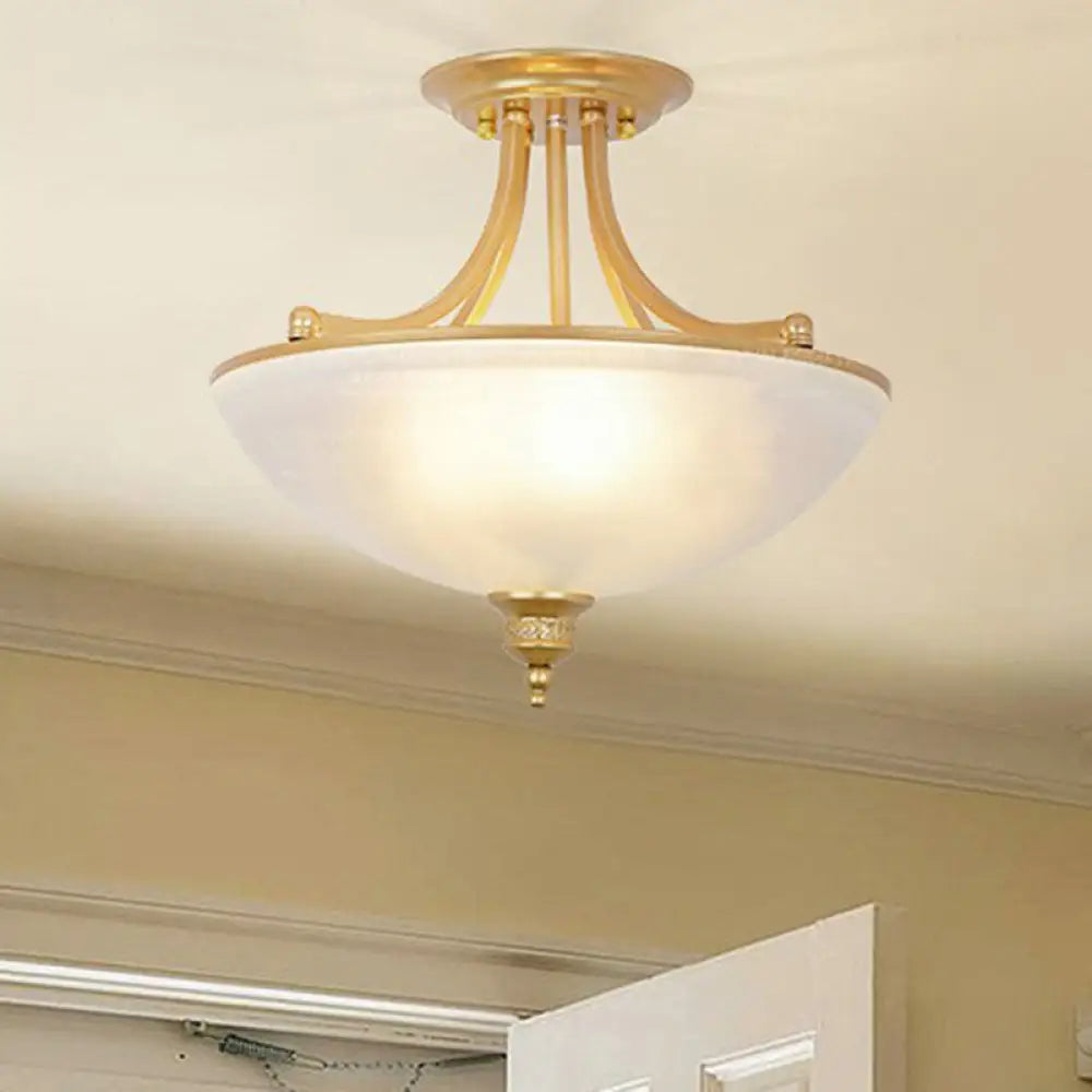 Modern Frost Glass Semi Flush Light Fixture - Perfect For Dining Room Décor Gold