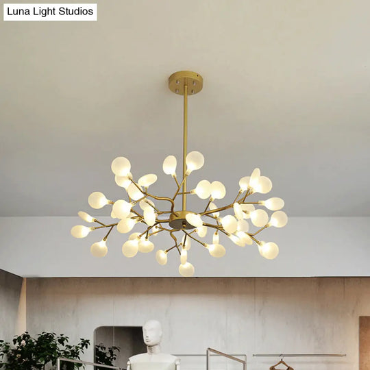 Modern Frosted Flat Shade Multi-Light Pendant Chandelier For Sitting Room