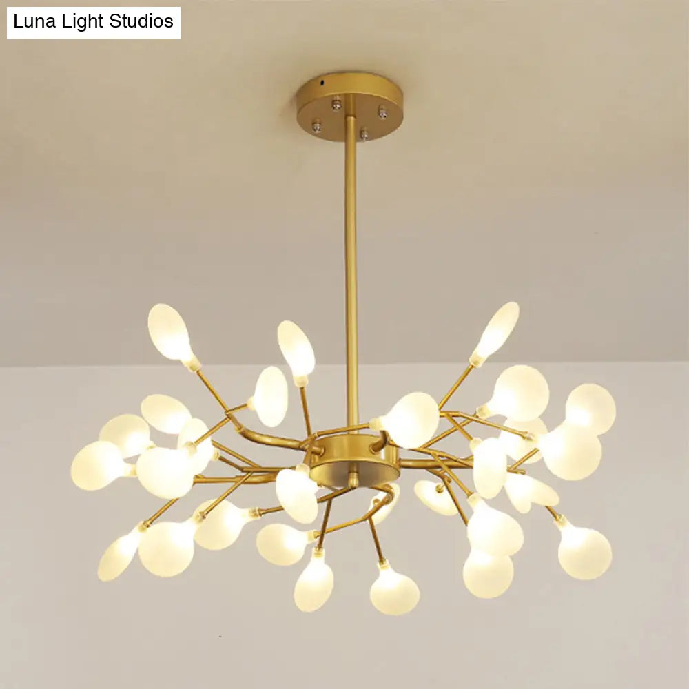 Modern Frosted Flat Shade Multi-Light Pendant Chandelier For Sitting Room