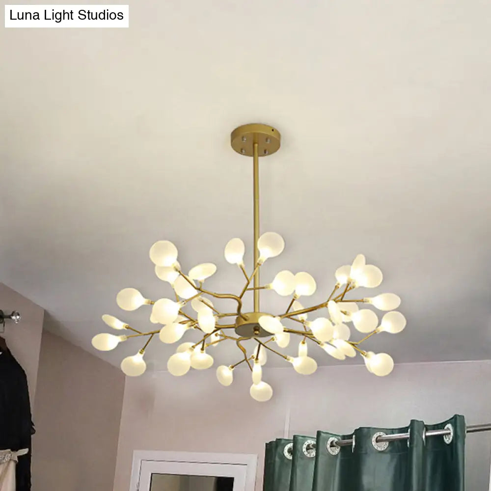 Modern Frosted Flat Shade Multi-Light Pendant Chandelier For Sitting Room