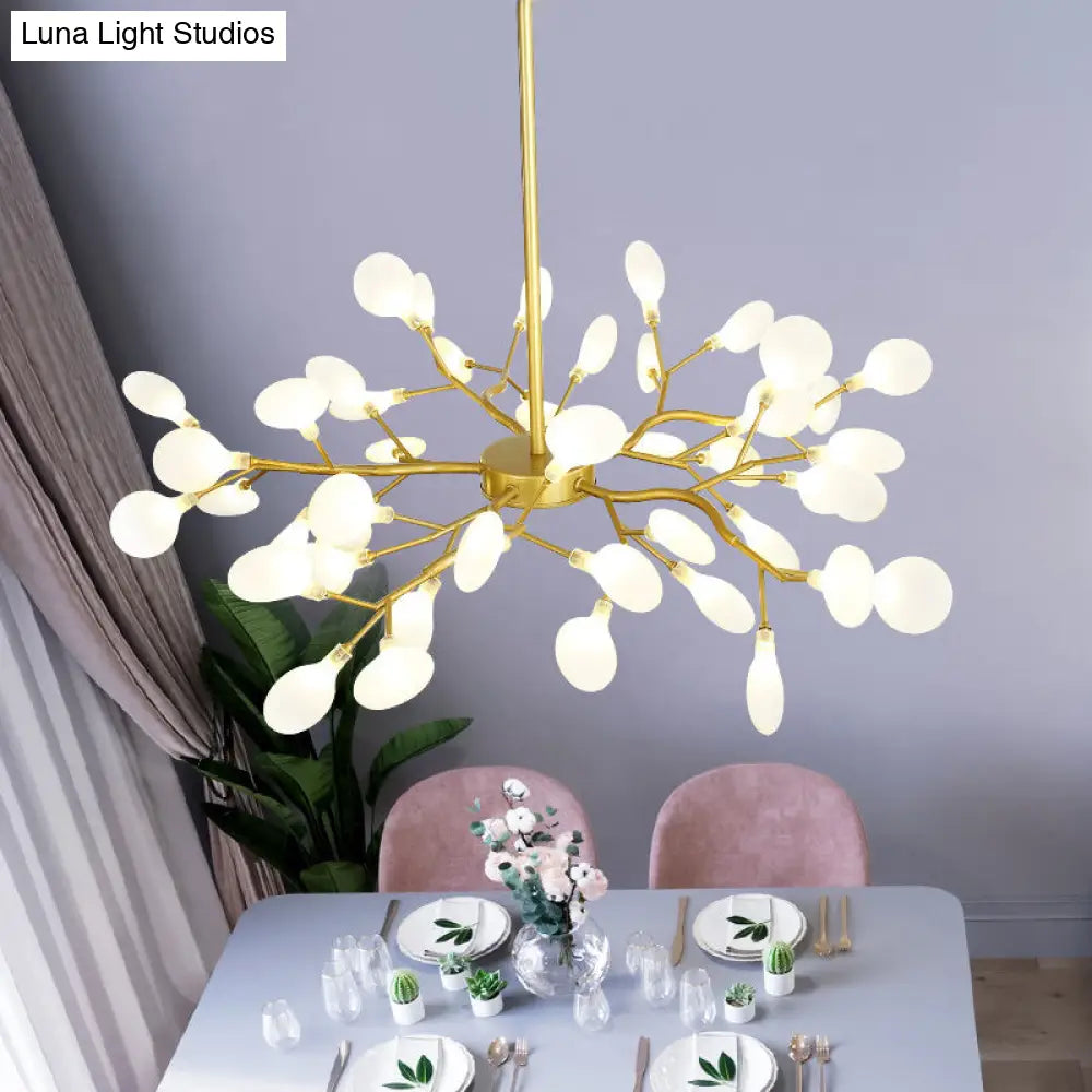 Modern Frosted Flat Shade Multi-Light Pendant Chandelier For Sitting Room