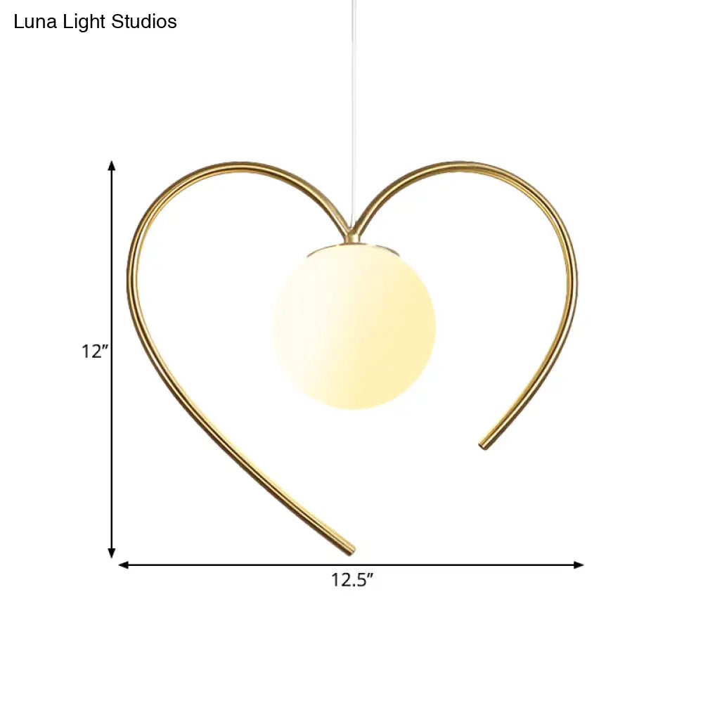 Modern Frosted Glass Ball Pendulum Light: 1-Head Gold Hanging Lamp Kit With Unique Design: