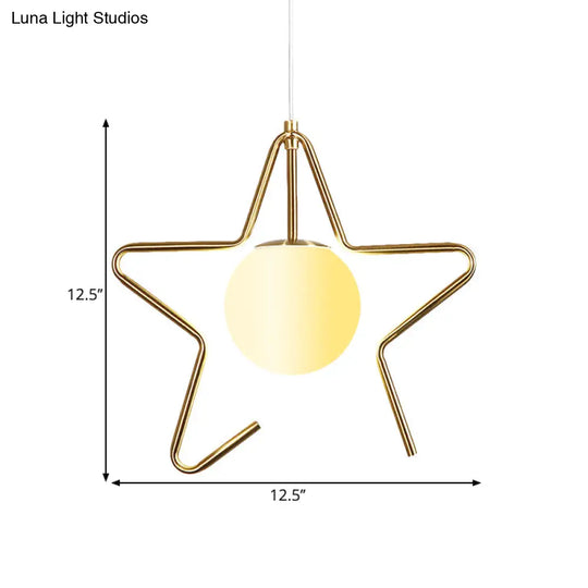 Modern Frosted Glass Ball Pendulum Light: 1-Head Gold Hanging Lamp Kit With Unique Design: