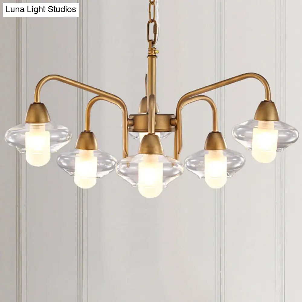 Frosted Glass Chandelier - Modern 6-Light Pendant Lighting For Dining Room