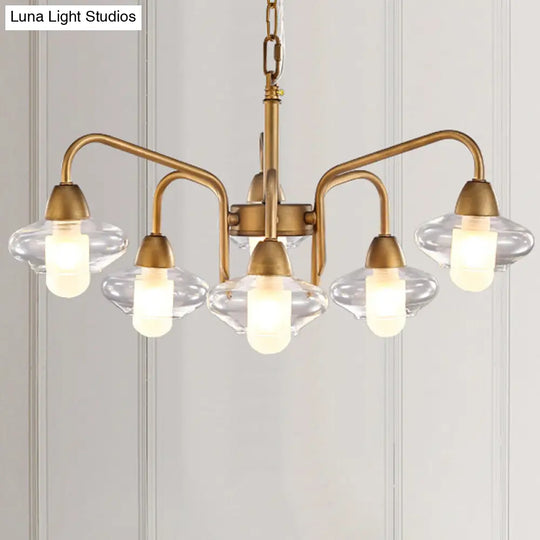 Modern Frosted Glass Chandelier - 6-Light Elliptical Pendant For Dining Room Lighting