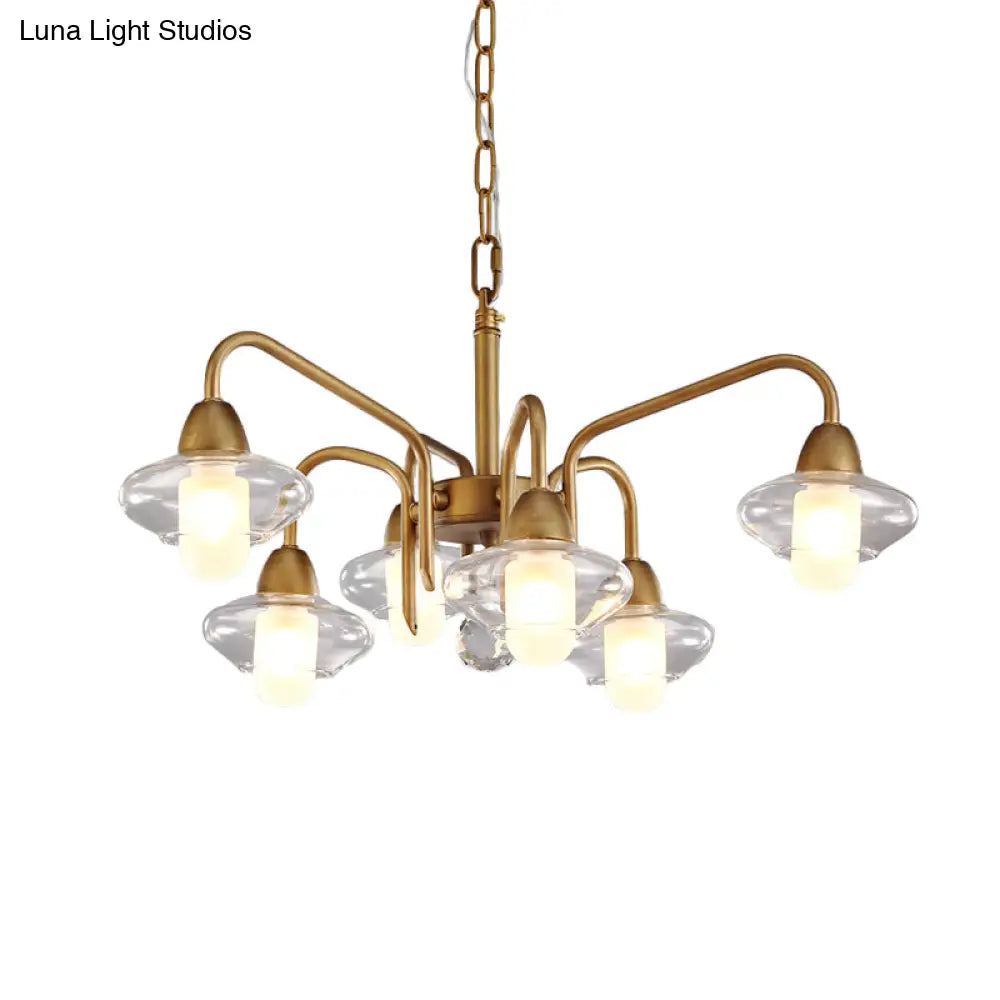 Frosted Glass Chandelier - Modern 6-Light Pendant Lighting For Dining Room