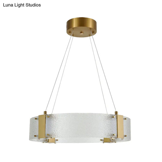 Modern Frosted Glass Pendant Chandelier - Circular Design 6-Headed Gold Suspension Lamp