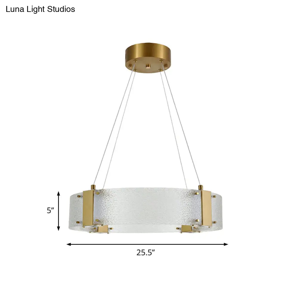 Modern Frosted Glass Pendant Chandelier - Circular Design 6-Headed Gold Suspension Lamp