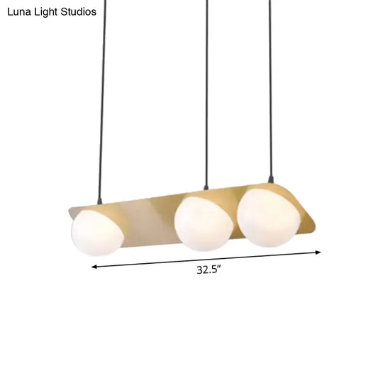 Modern Frosted White Glass Chandelier With Gold Finish - V/Z/Horizontal Pendant Ceiling Light