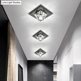 Modern Gemstone Ceiling Light With Crystal Accents And Led Lighting For Corridors
