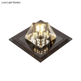 Modern Gemstone Ceiling Light With Crystal Accents And Led Lighting For Corridors