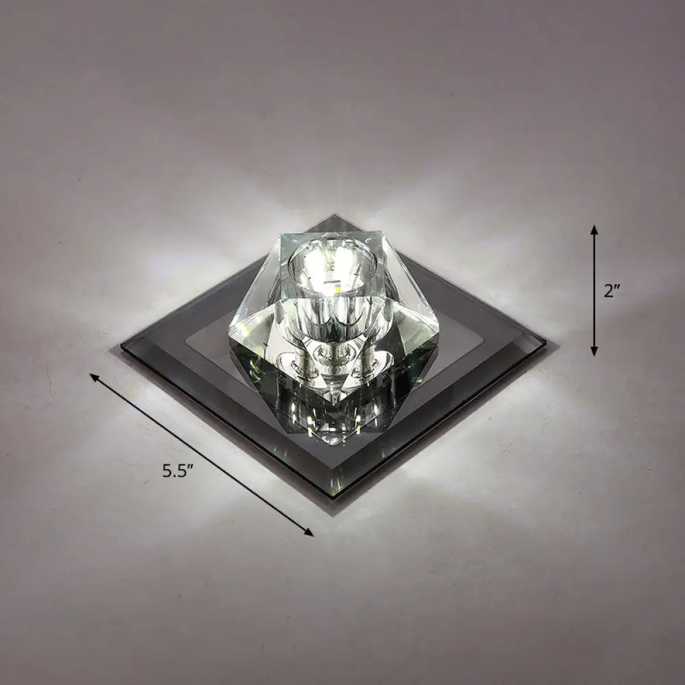Modern Gemstone Ceiling Light With Crystal Accents And Led Lighting For Corridors Black / White