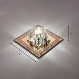 Modern Gemstone Ceiling Light With Crystal Accents And Led Lighting For Corridors Tan / White