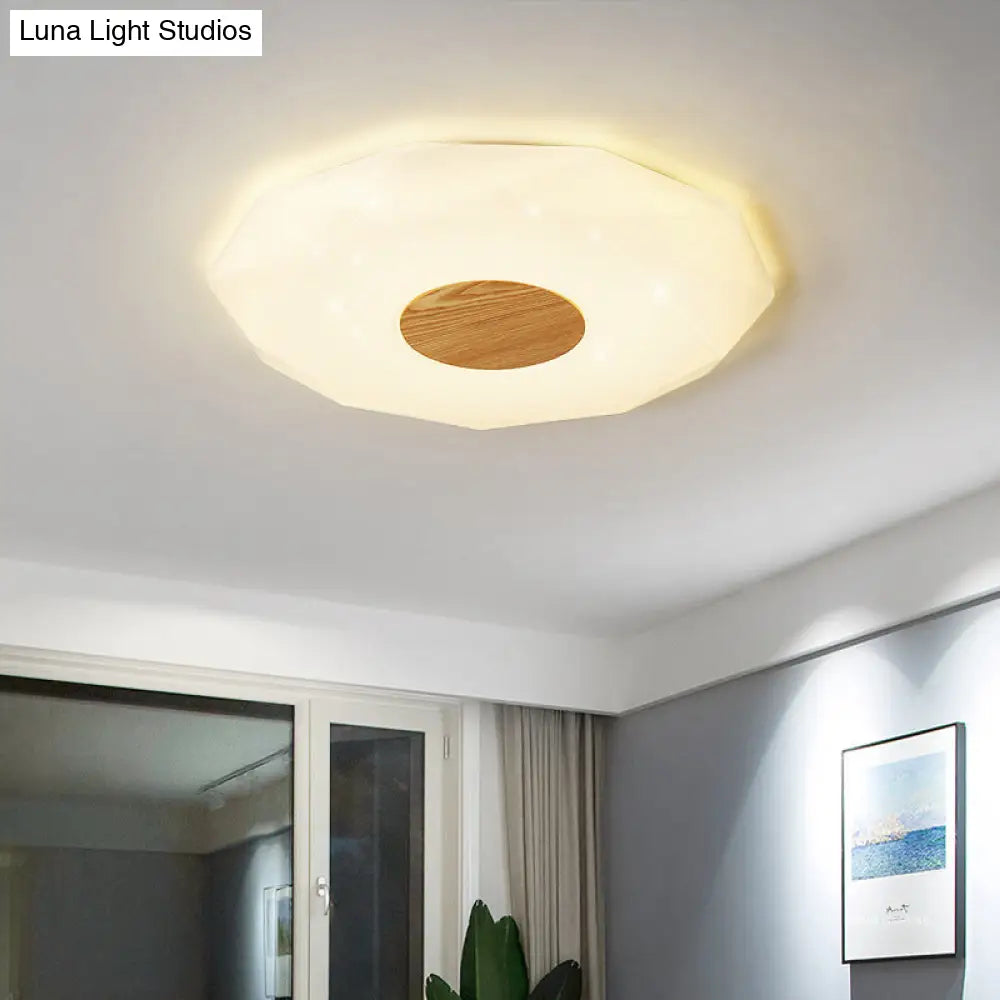 Modern Geometric Acrylic Flush Mount Led Light - 14.5’/18.5’/22.5’ W Warm/White/3 Color Options