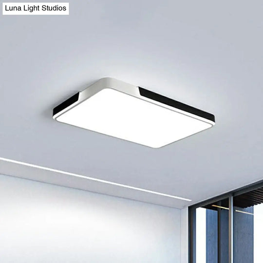 Modern Geometric Acrylic Led Flush Mount Light - Minimalist White Fixture