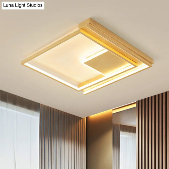 Modern Geometric Flush Mount Acrylic Led Gold Light Fixture - 16.5/20.5 W For Bedrooms / 16.5