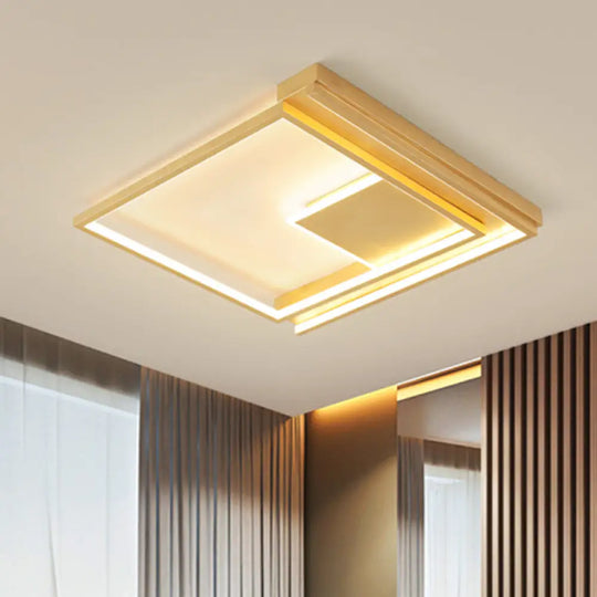 Modern Geometric Flush Mount Acrylic Led Gold Light Fixture - 16.5’/20.5’ W For Bedrooms / 16.5’