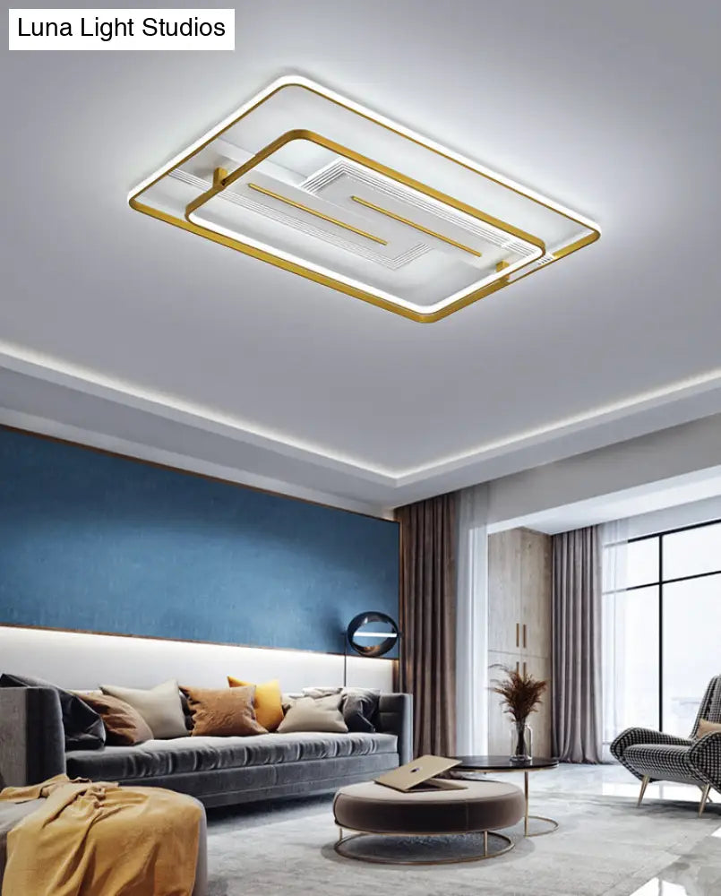 Modern Geometric Flush Mount Ceiling Light For Living Room