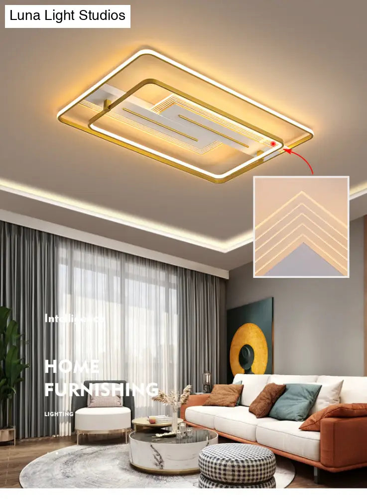 Modern Geometric Flush Mount Ceiling Light For Living Room