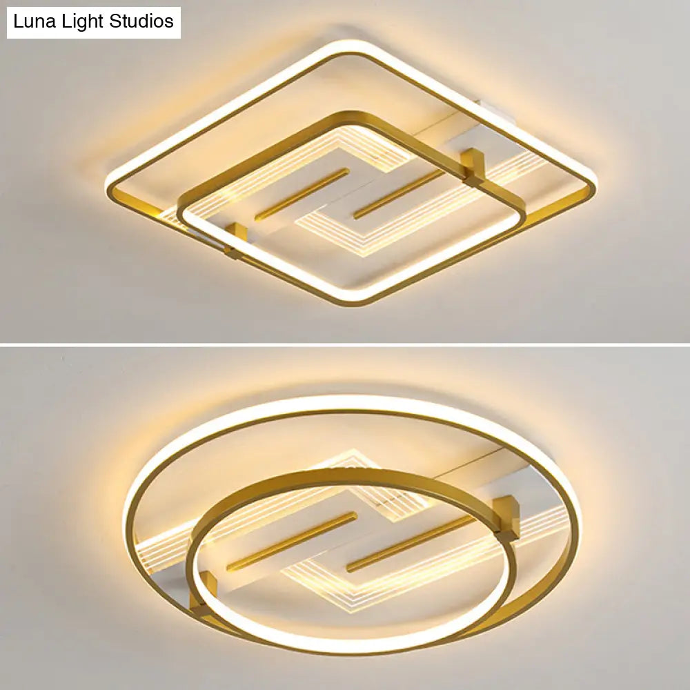 Modern Geometric Flush Mount Ceiling Light For Living Room