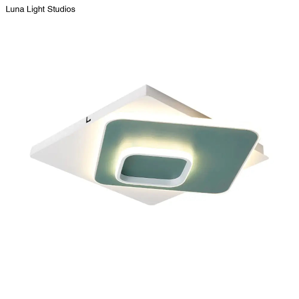 Modern Geometric Flush Nordic Metal & Acrylic Integrated Led Ceiling Light